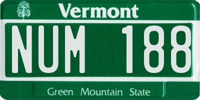VT license plate NUM188