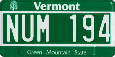 VT license plate NUM194