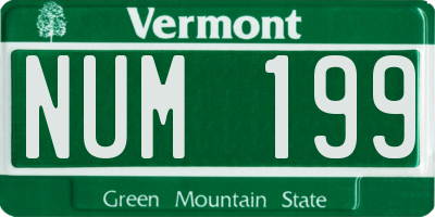 VT license plate NUM199