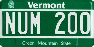 VT license plate NUM200