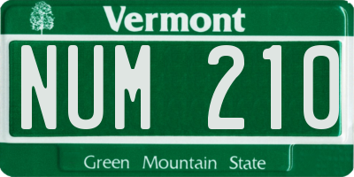 VT license plate NUM210