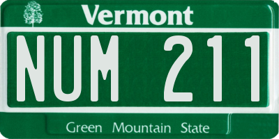 VT license plate NUM211