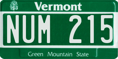 VT license plate NUM215