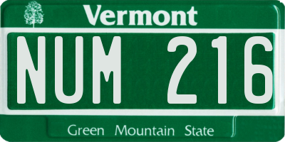 VT license plate NUM216