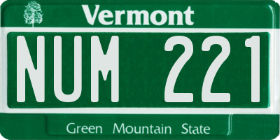 VT license plate NUM221