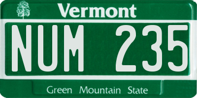VT license plate NUM235