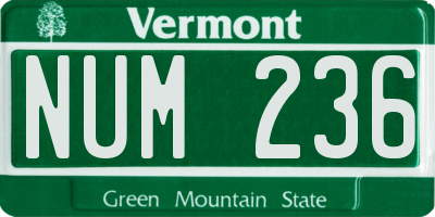 VT license plate NUM236