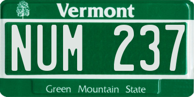 VT license plate NUM237