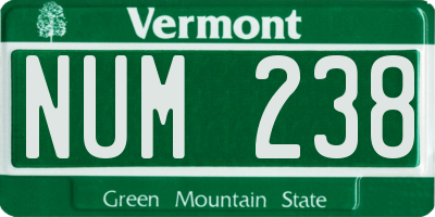 VT license plate NUM238