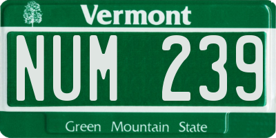 VT license plate NUM239