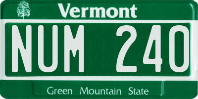 VT license plate NUM240