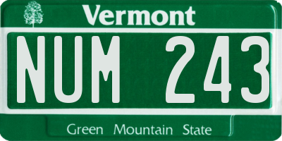VT license plate NUM243
