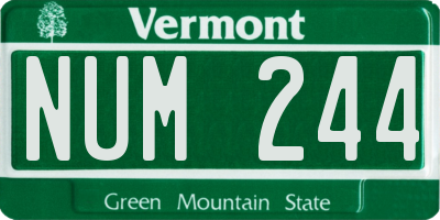 VT license plate NUM244