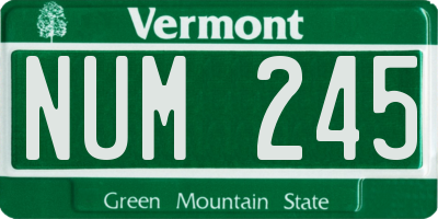 VT license plate NUM245