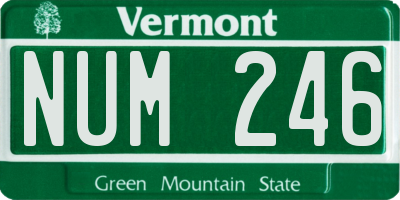 VT license plate NUM246