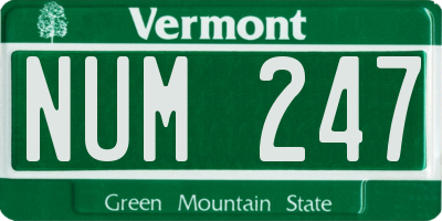 VT license plate NUM247