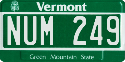 VT license plate NUM249