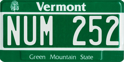 VT license plate NUM252