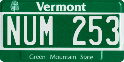 VT license plate NUM253