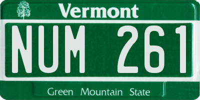 VT license plate NUM261
