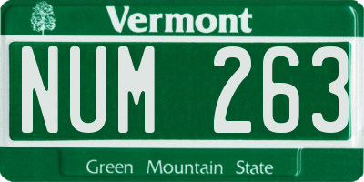 VT license plate NUM263