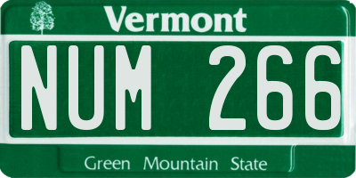 VT license plate NUM266