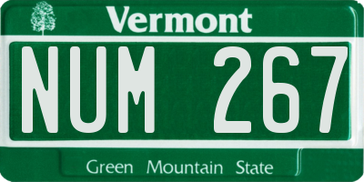 VT license plate NUM267