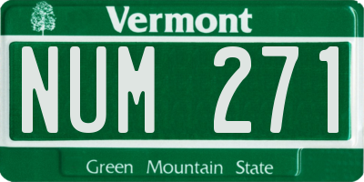 VT license plate NUM271