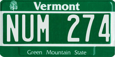 VT license plate NUM274