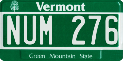 VT license plate NUM276