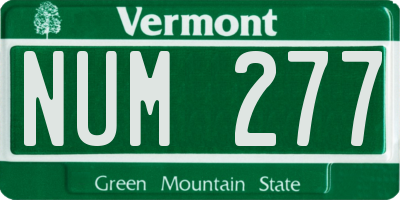 VT license plate NUM277