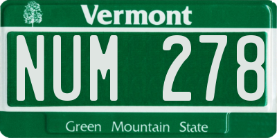 VT license plate NUM278