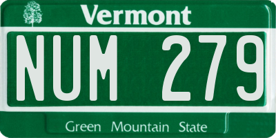 VT license plate NUM279