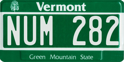 VT license plate NUM282