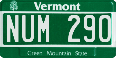 VT license plate NUM290