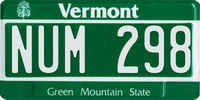 VT license plate NUM298