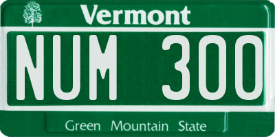 VT license plate NUM300