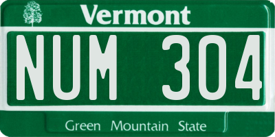 VT license plate NUM304