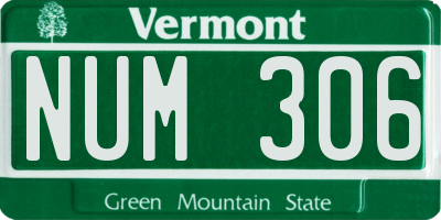 VT license plate NUM306