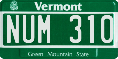 VT license plate NUM310