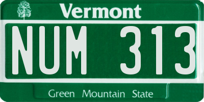 VT license plate NUM313