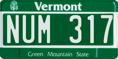 VT license plate NUM317