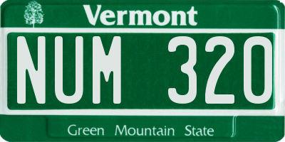 VT license plate NUM320