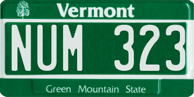 VT license plate NUM323