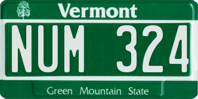 VT license plate NUM324