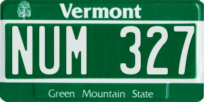 VT license plate NUM327