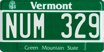 VT license plate NUM329
