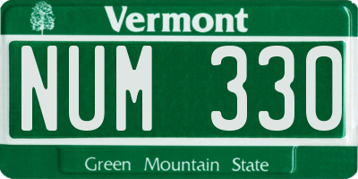 VT license plate NUM330
