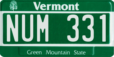VT license plate NUM331