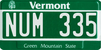 VT license plate NUM335